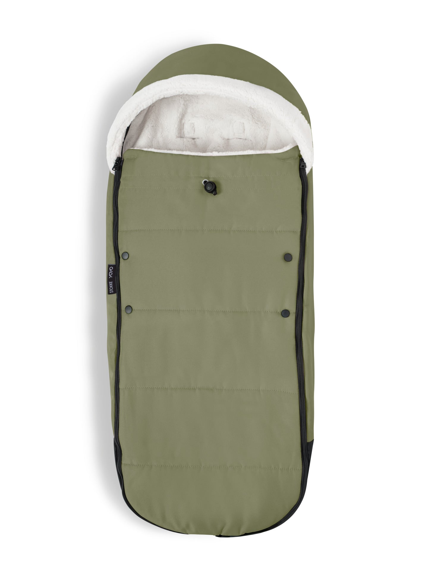 Stokke yoyo footmuff in olive suitable for use with the yoyo 6+ stroller.