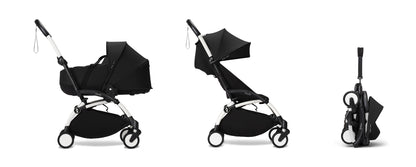 YoYo3 white chassis with black bassinet and colour pack.