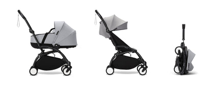 YoYo3 black chassis with stone bassinet and colour pack.