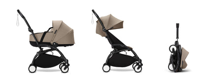 YoYo3 black chassis with taupe bassinet and colour pack.