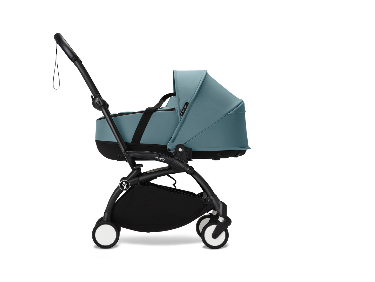 YoYo3 black chassis with aqua bassinet and colour pack.