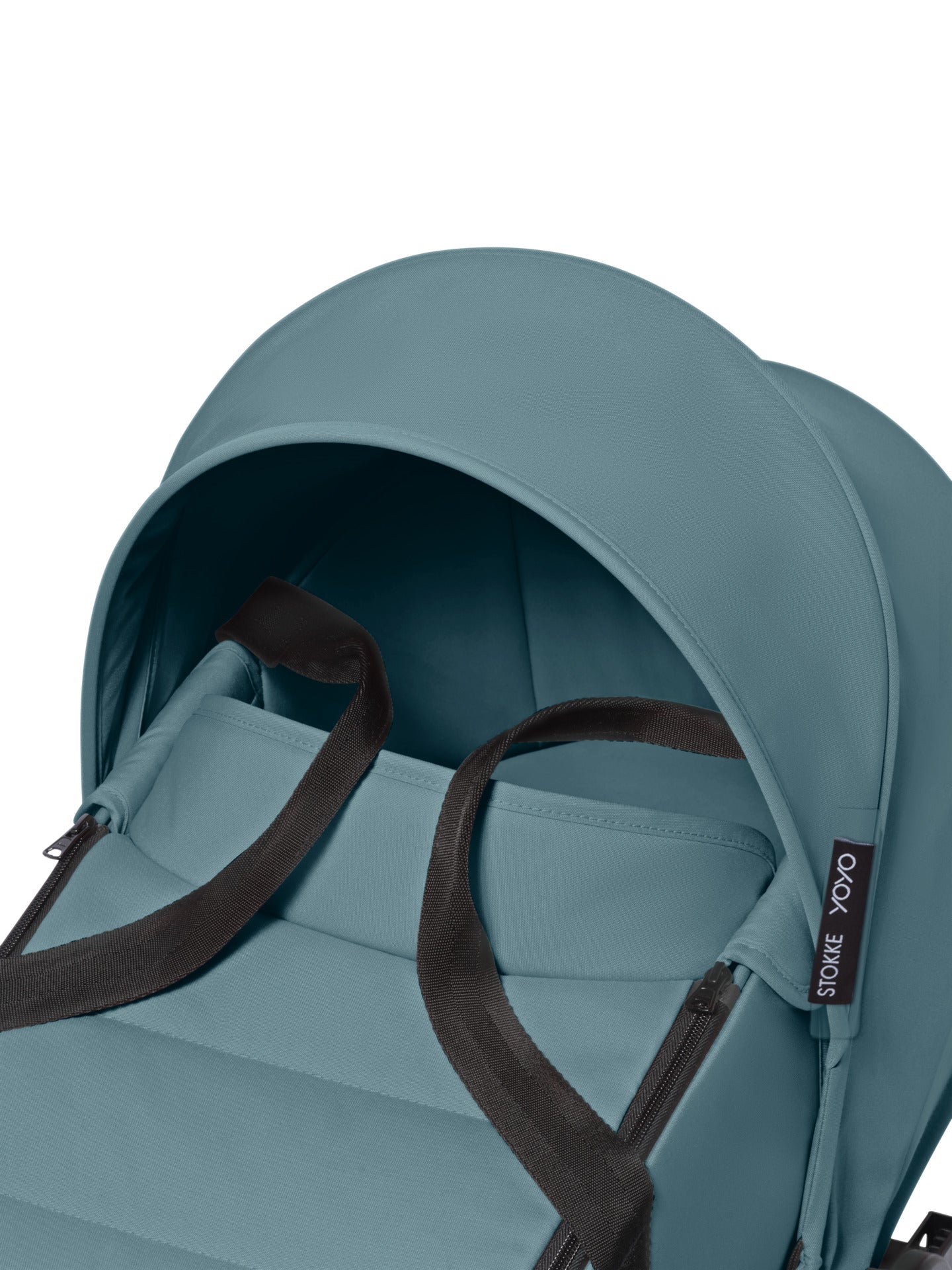 Stokke yoyo bassinet in aqua suitable for use with the yoyo stroller.