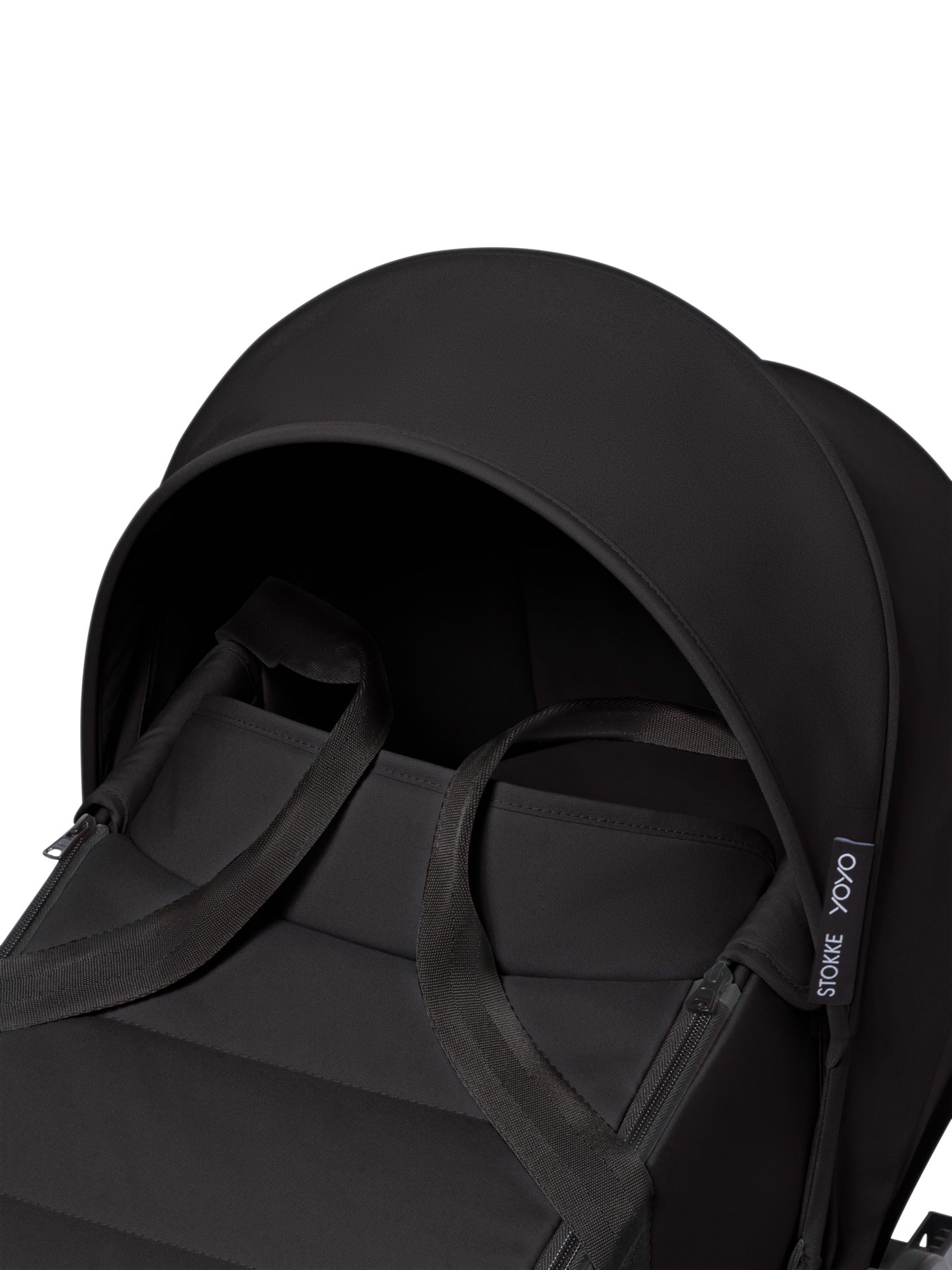 Stokke yoyo bassinet in black suitable for use with the yoyo stroller.