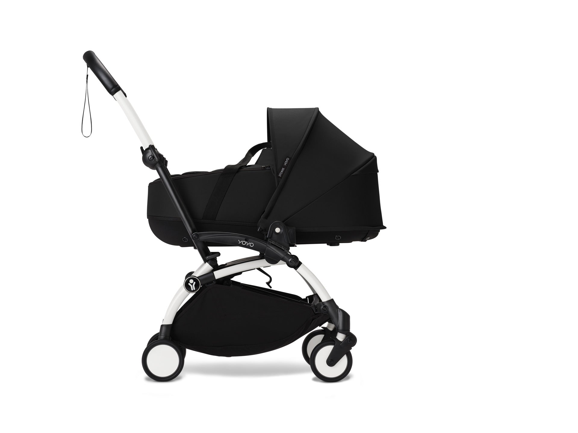 YoYo3 white chassis with black bassinet and colour pack.