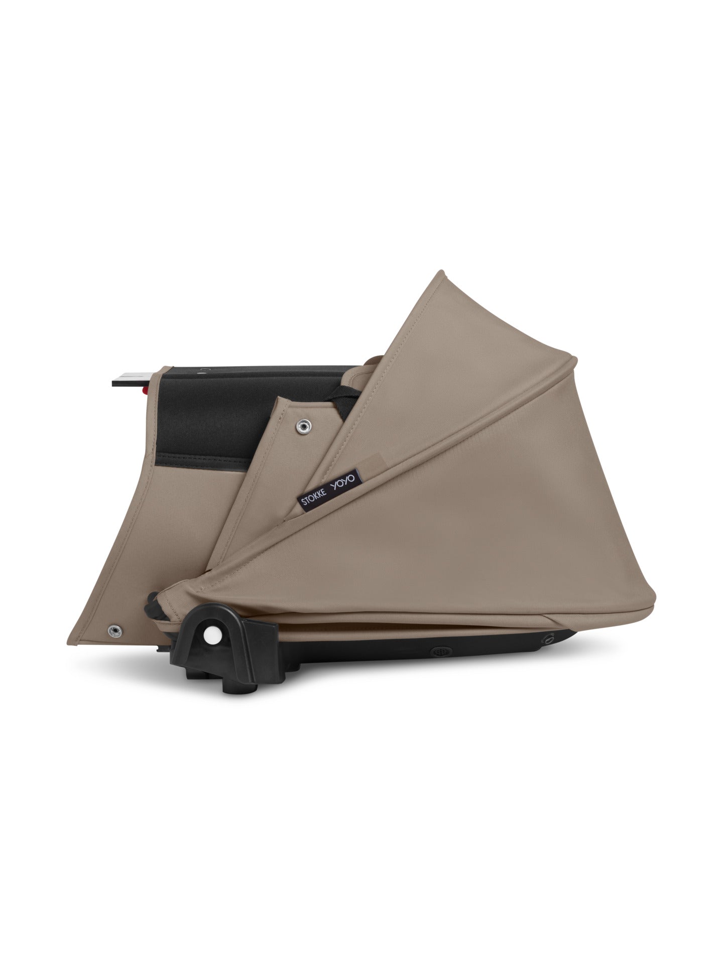 Stokke yoyo bassinet in taupe suitable for use with the yoyo stroller.