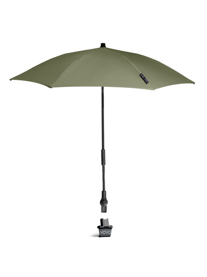 Stokke yoyo parasol in olive suitable for use with the yoyo stroller.