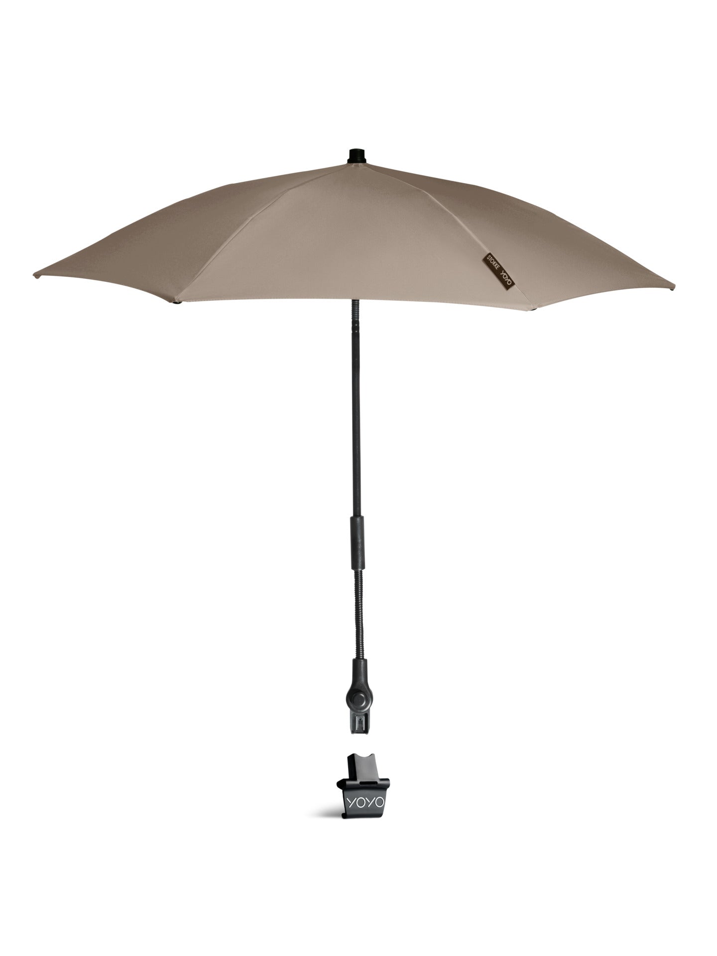 Stokke yoyo parasol in taupe suitable for use with the yoyo stroller.