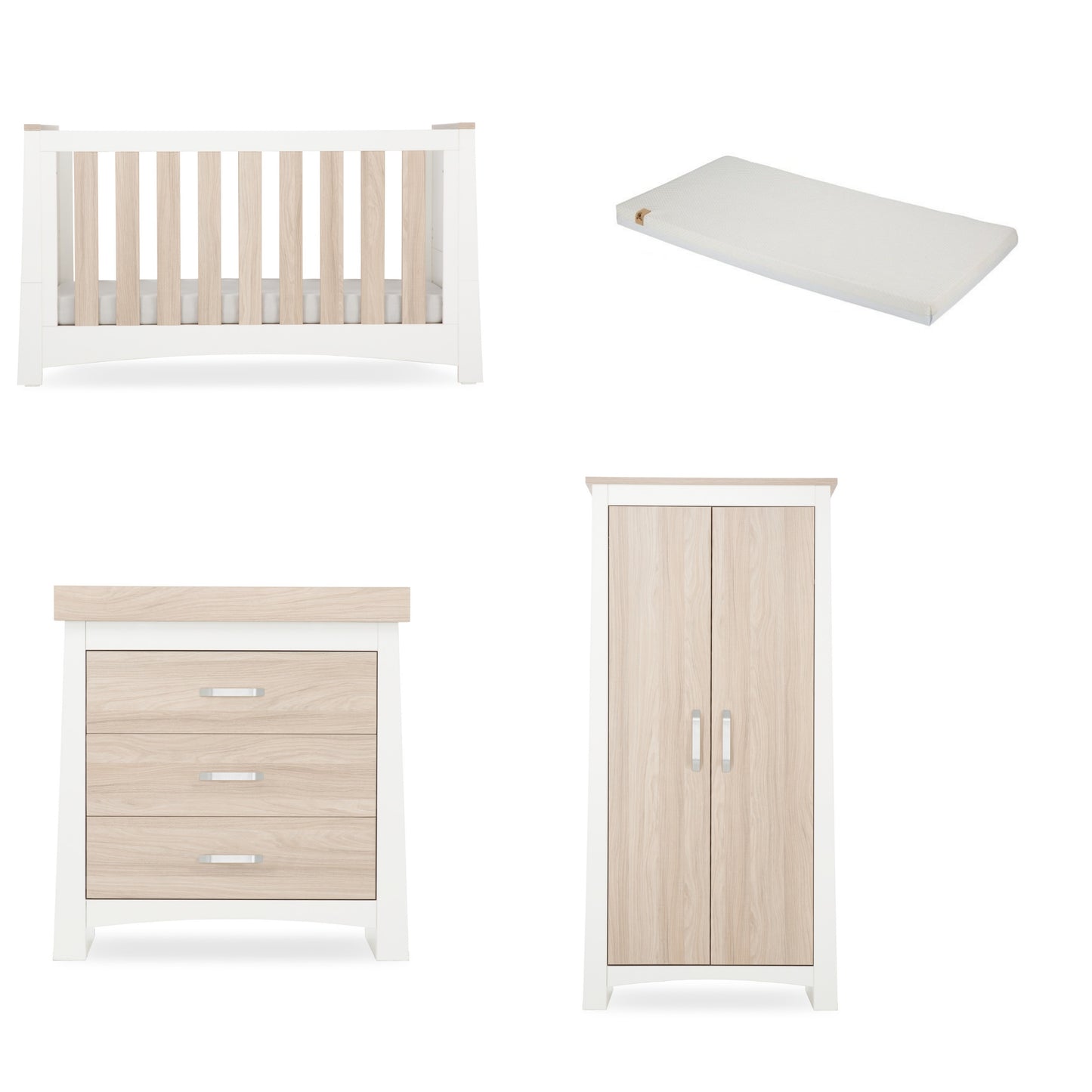 ADA 3 Piece Bundle with Cotbed Dresser and Wardrobe with a CuddleCo Lullaby Mattress