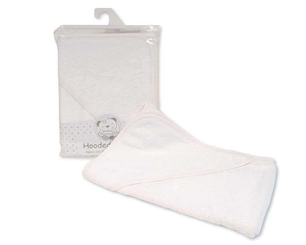 A soft cotton hooded towel in White