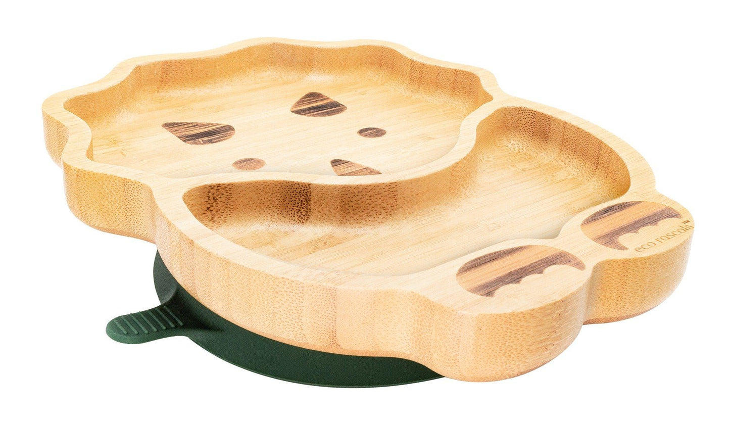 Eco rascals bamboo dinosaur plate with green suction base.