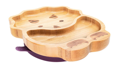 Eco rascals bamboo dinosaur plate with purple suction base.