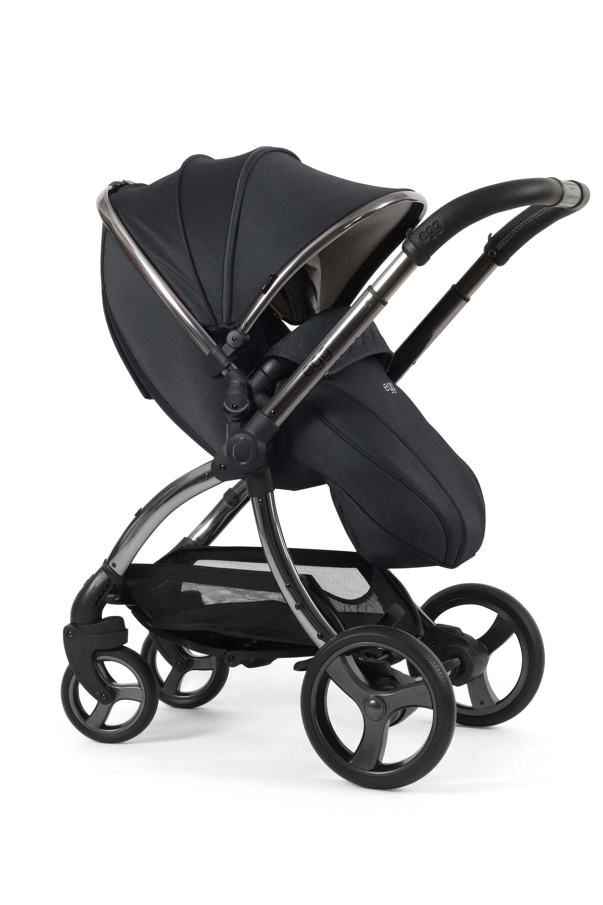 Egg 3 Pushchair & carrycot in carbonite, complete with all babies essential including car seat, tripp trapp highchair, crib and bath.