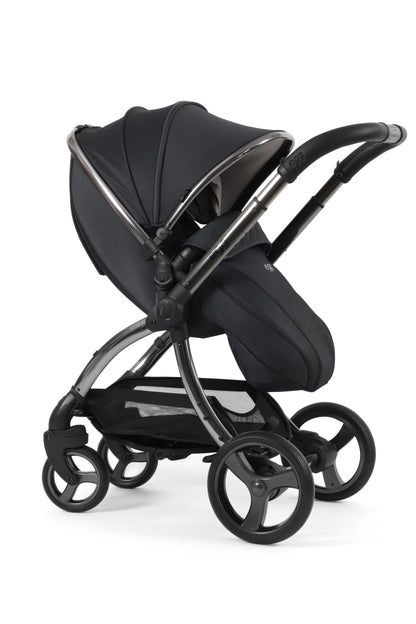 Egg 3 Pushchair & carrycot in carbonite, complete with all babies essential including car seat, tripp trapp highchair, crib and bath.