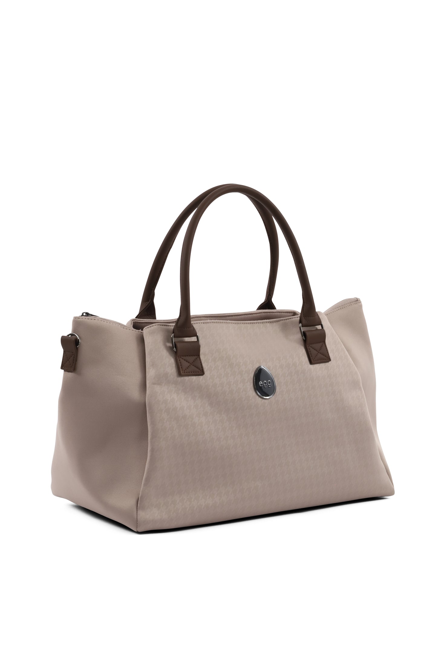 Egg overnight bag in Houndstooth Almond