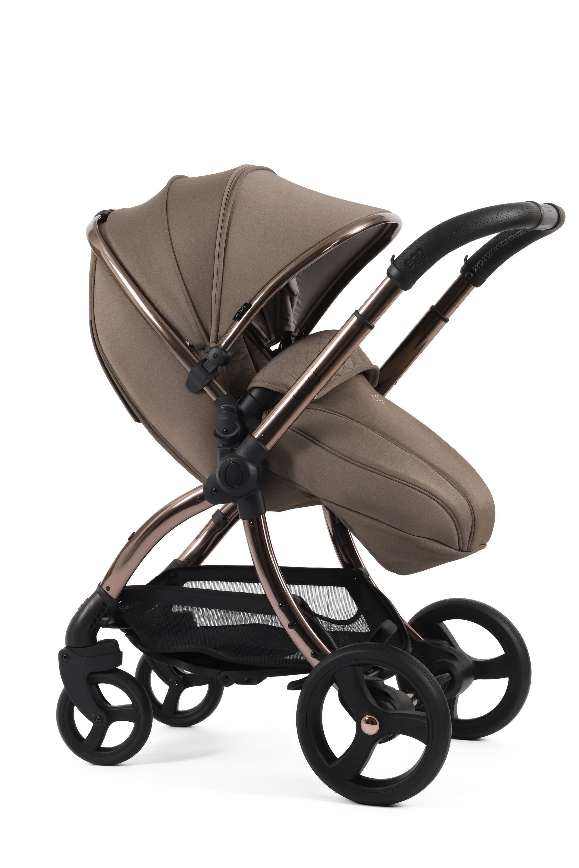 Egg 3 Pushchair & carrycot in mink, complete with all babies essential including car seat, tripp trapp highchair, crib and bath.