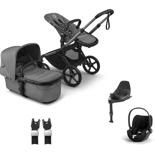 Bugaboo Fox 5 in moon grey with cloud t car seat and base