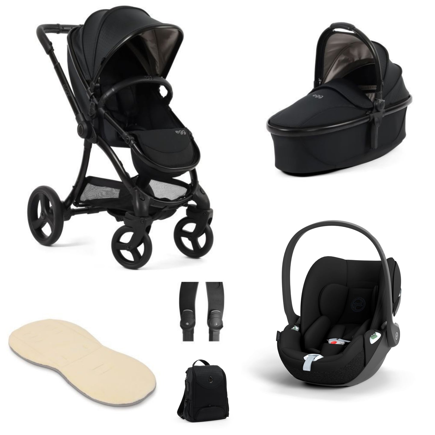 Egg 3 stroller in houndstooth black with cloud t only