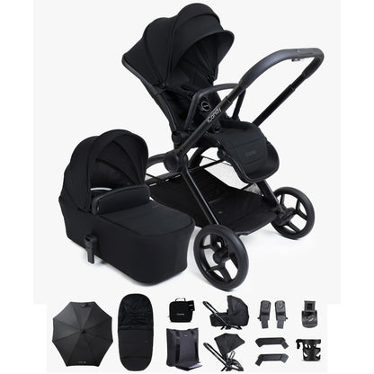 iCandy Core 2 pushchair bundle in black colour way.