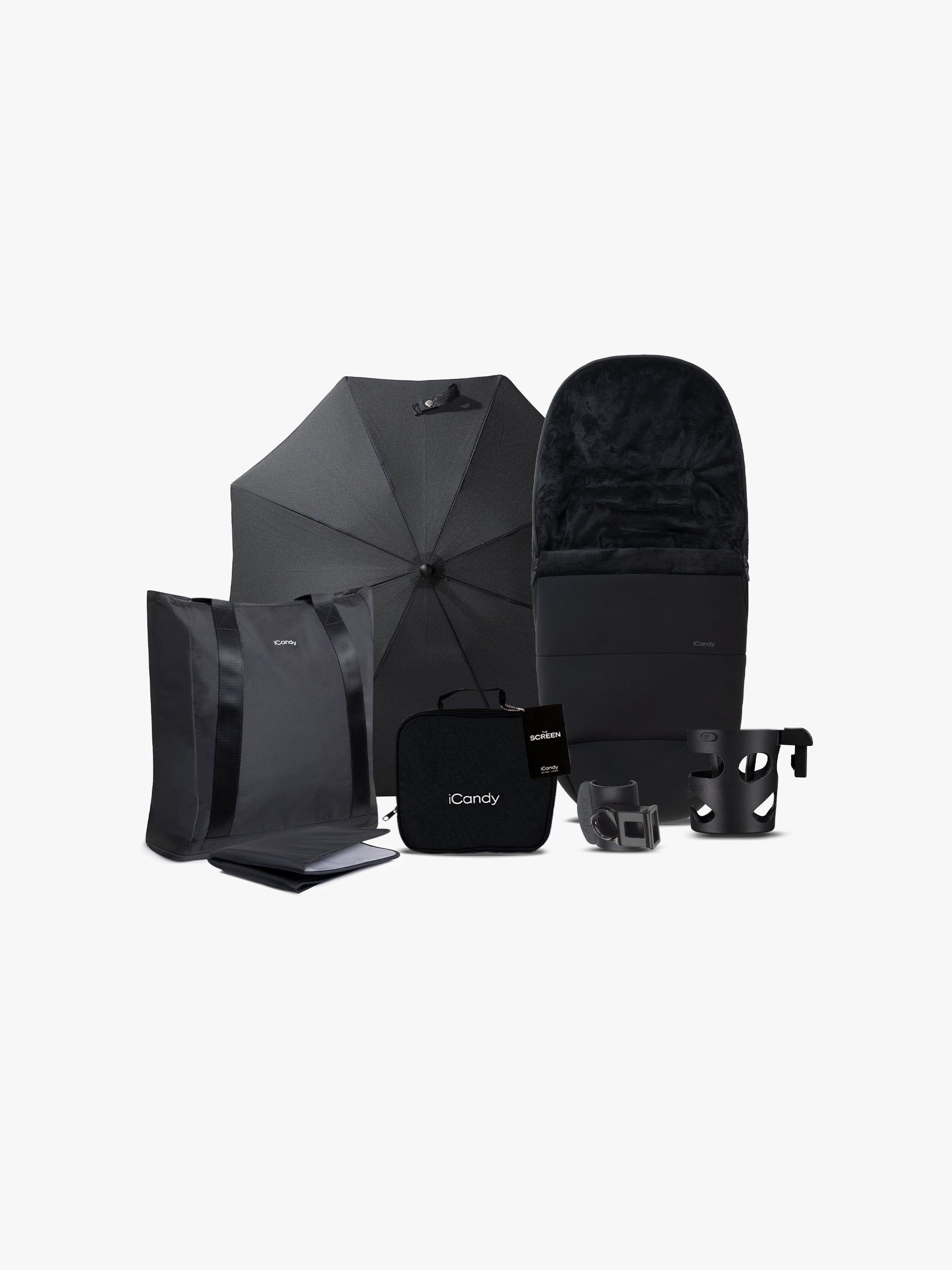 iCandy Core 2 pushchair bundle in black colour way.