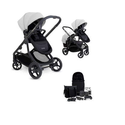 The iCandy Orange 4 glacier as a complete bundle, showcasing a range of accessories.