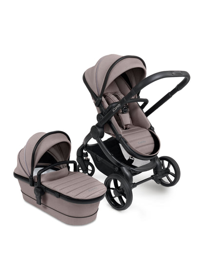  iCandy Peach 7 stroller in Porcini perfect for stylish parents on the go.