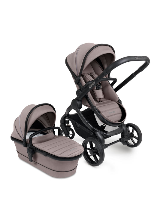  iCandy Peach 7 stroller in Porcini perfect for stylish parents on the go.