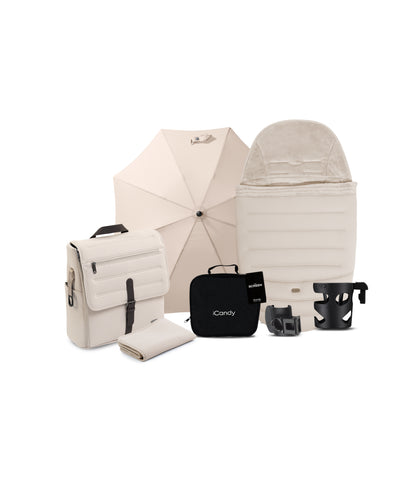 iCandy peach 8 bundle in biscotti colourway with matching accessories.