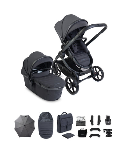 iCandy peach 8 bundle in grey colourway with matching accessories.