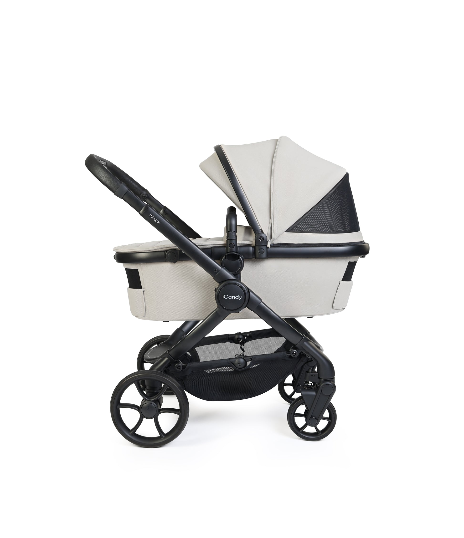 iCandy peach 8 bundle in taupe colourway with cocoon car seat and base.