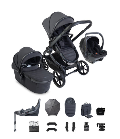 iCandy peach 8 bundle in grey colourway with cocoon car seat and base.