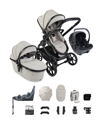 iCandy peach 8 bundle in taupe colourway with cocoon car seat and base.