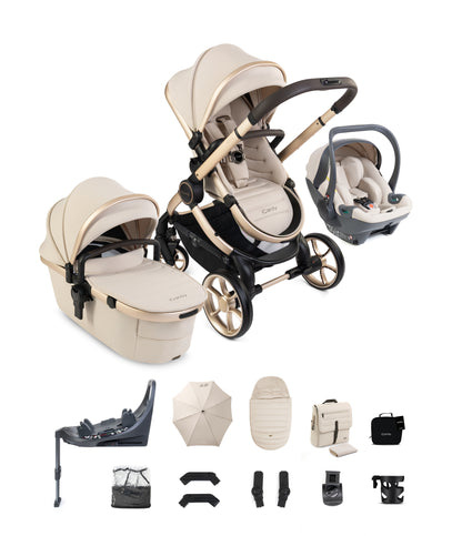 iCandy peach 8 bundle in biscotti colourway with cocoon car seat and base.