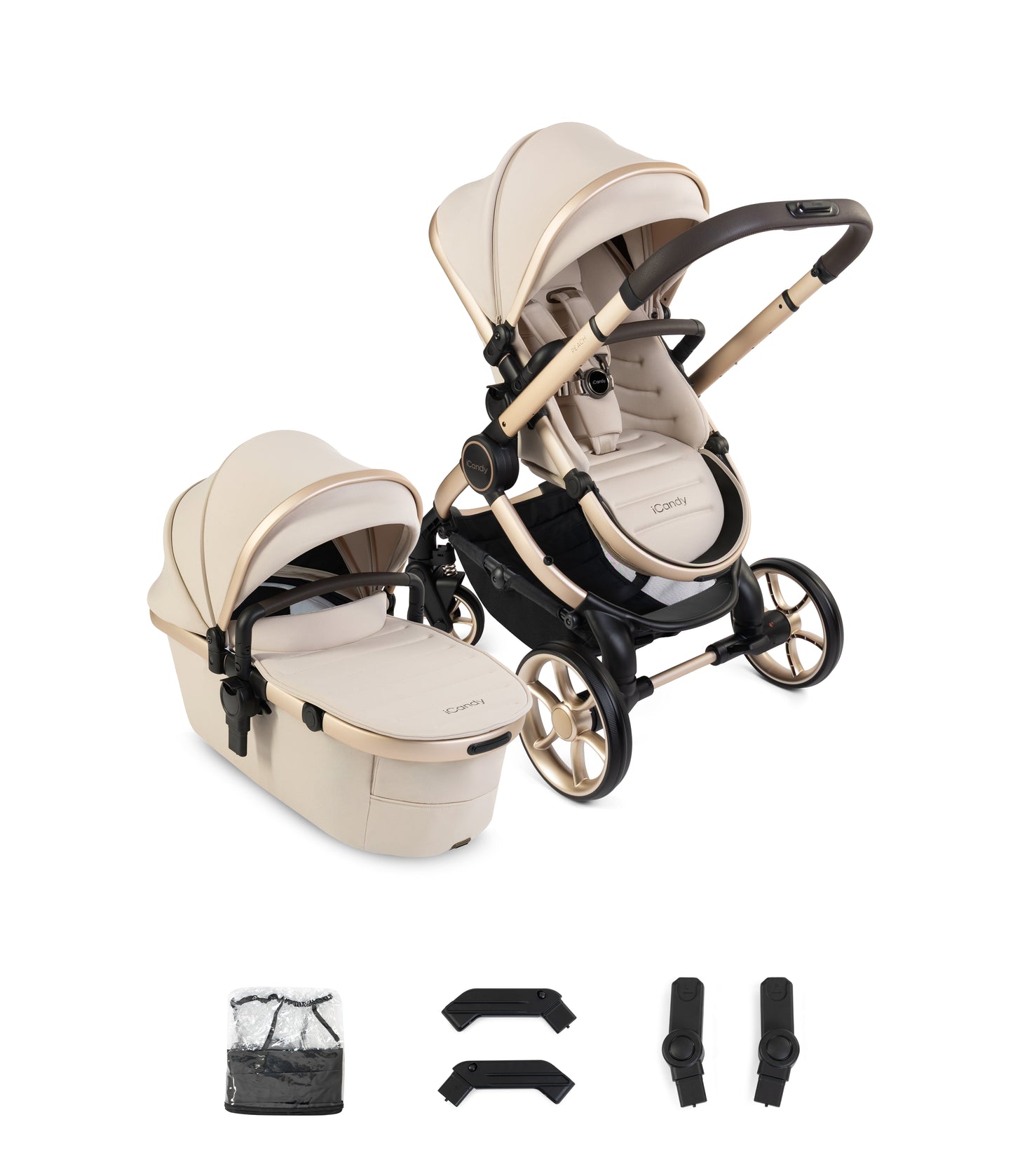 iCandy peach 8 bundle in biscotti colourway with matching accessories.