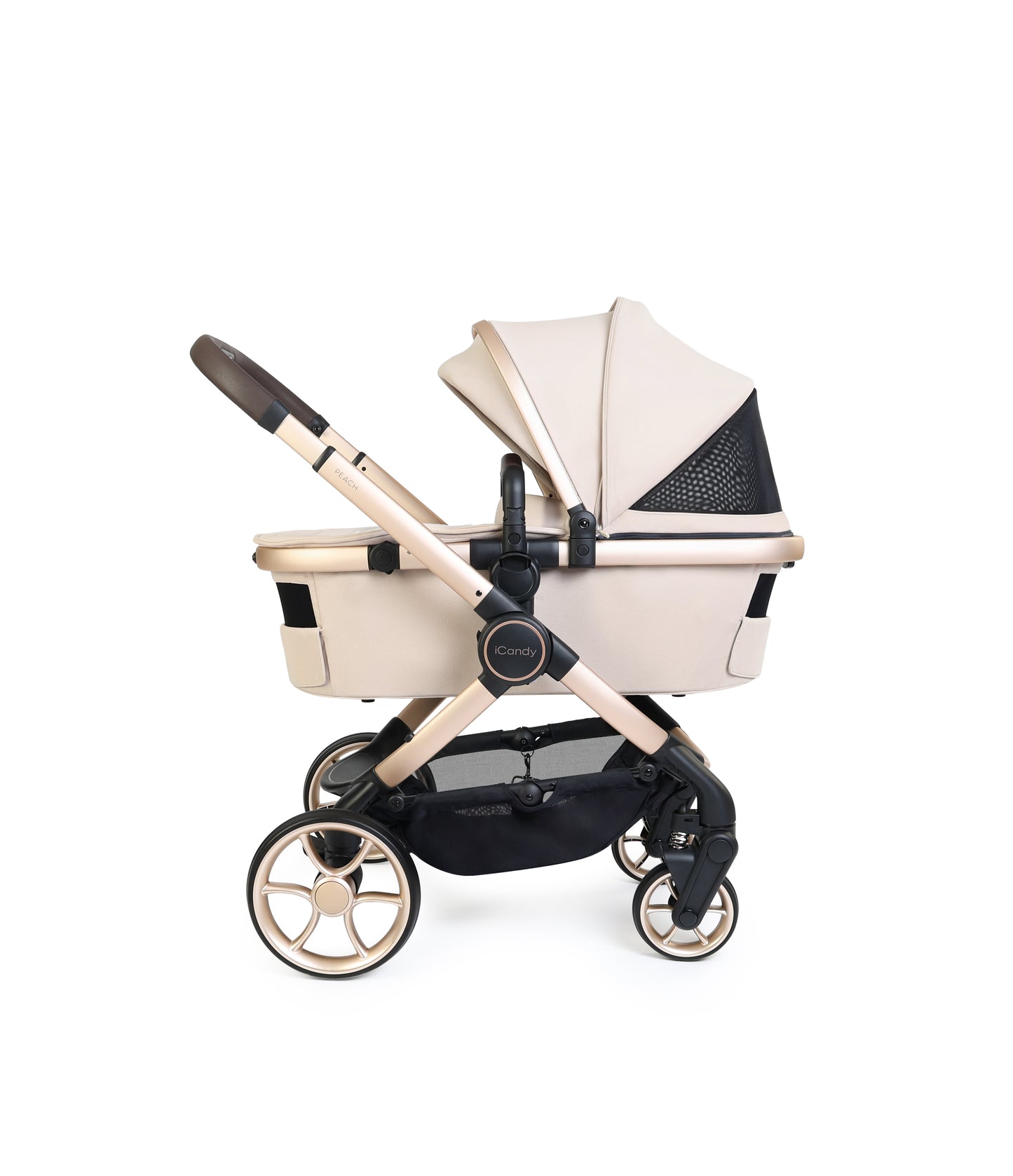 iCandy peach 8 bundle in biscotti colourway with cocoon car seat and base.