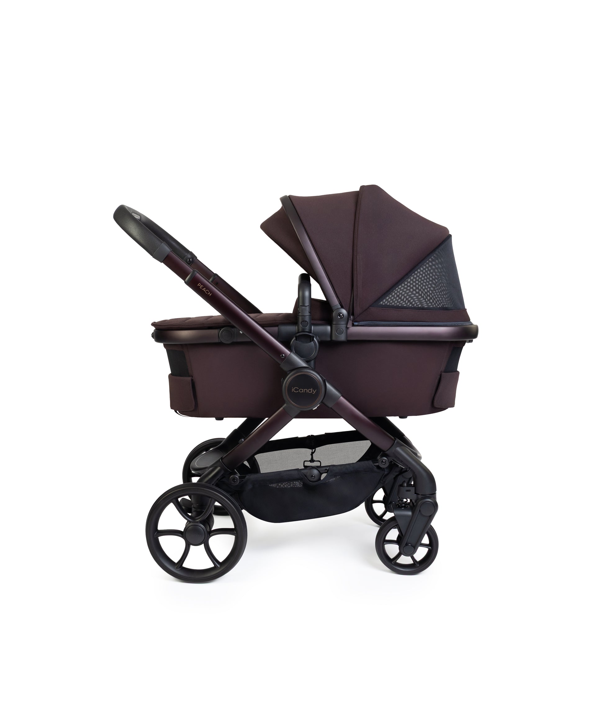 iCandy peach 8 bundle in coffee bean colourway with matching accessories.