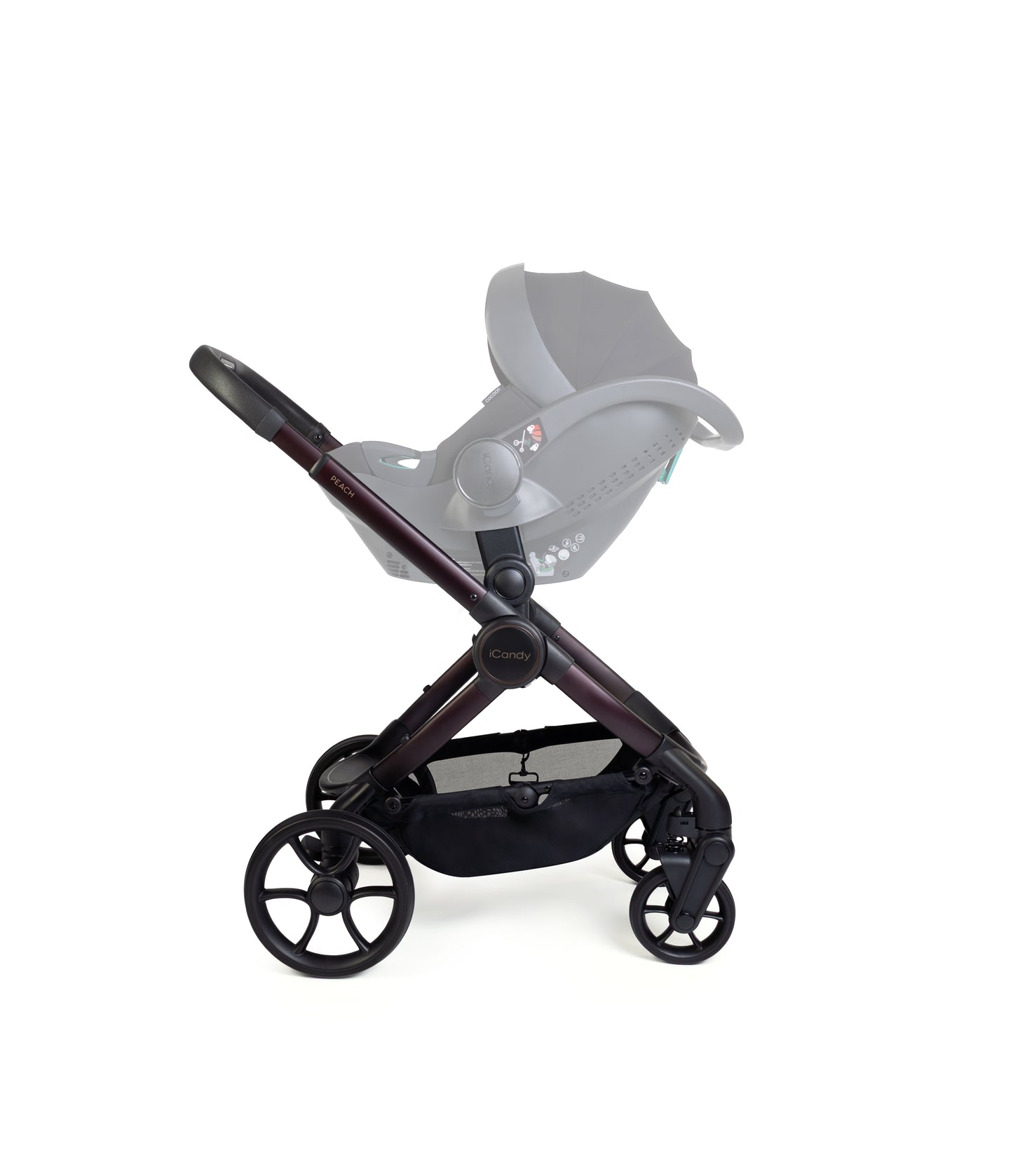 iCandy peach 8 bundle in coffee bean colourway with cocoon car seat and base.