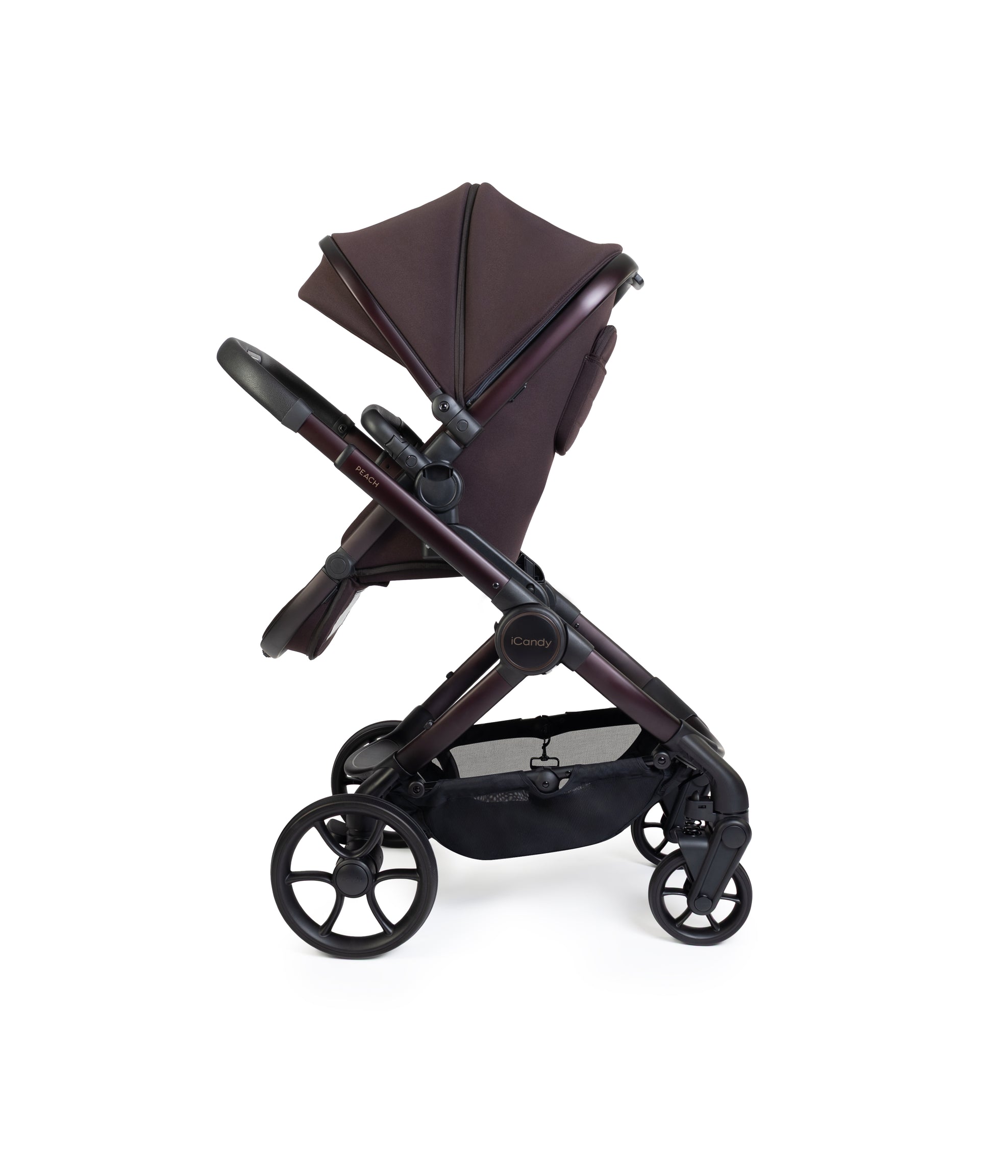 iCandy peach 8 bundle in coffee bean colourway with matching accessories.
