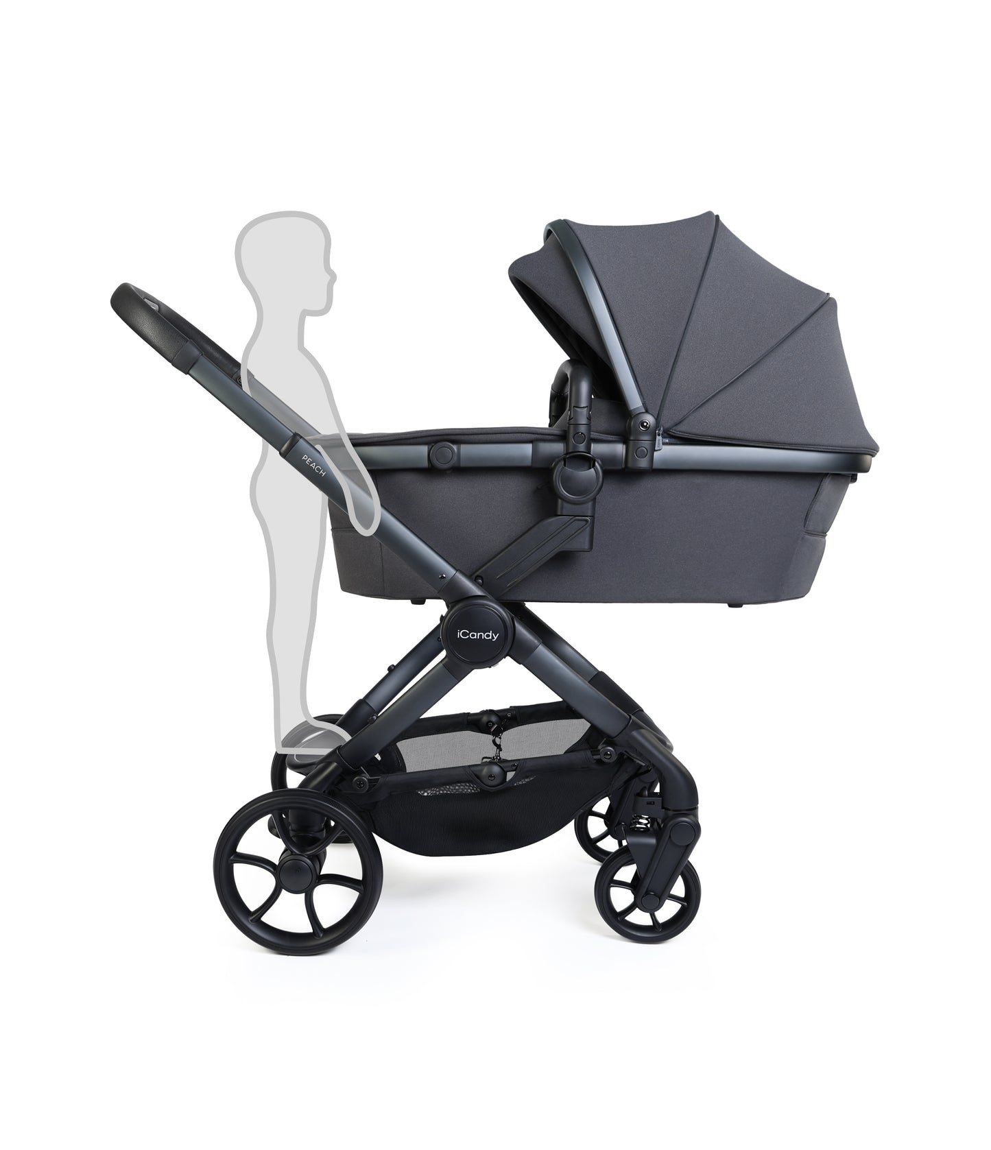 iCandy peach 8 bundle in grey colourway with matching accessories.