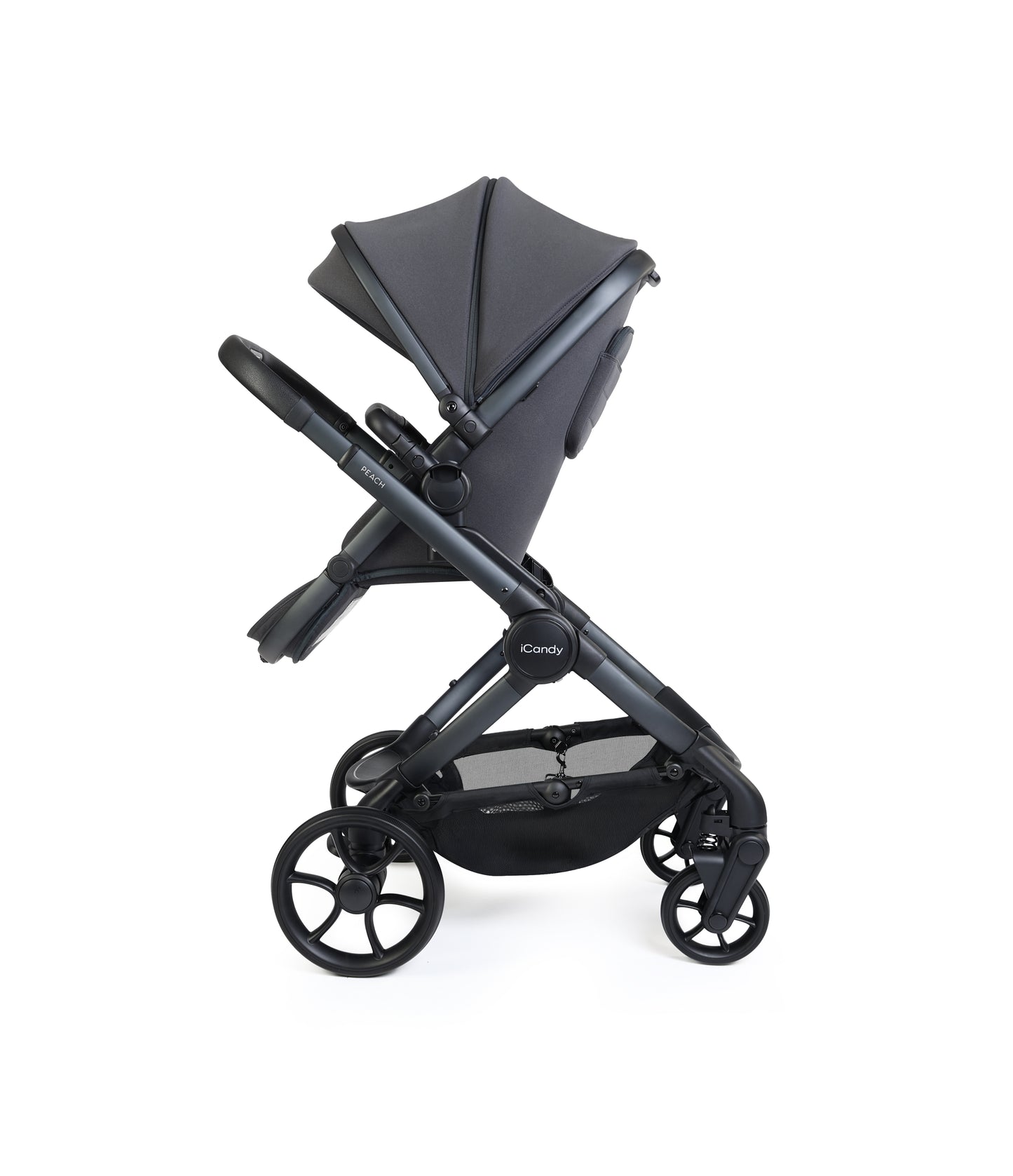 iCandy peach 8 bundle in grey colourway with matching accessories.