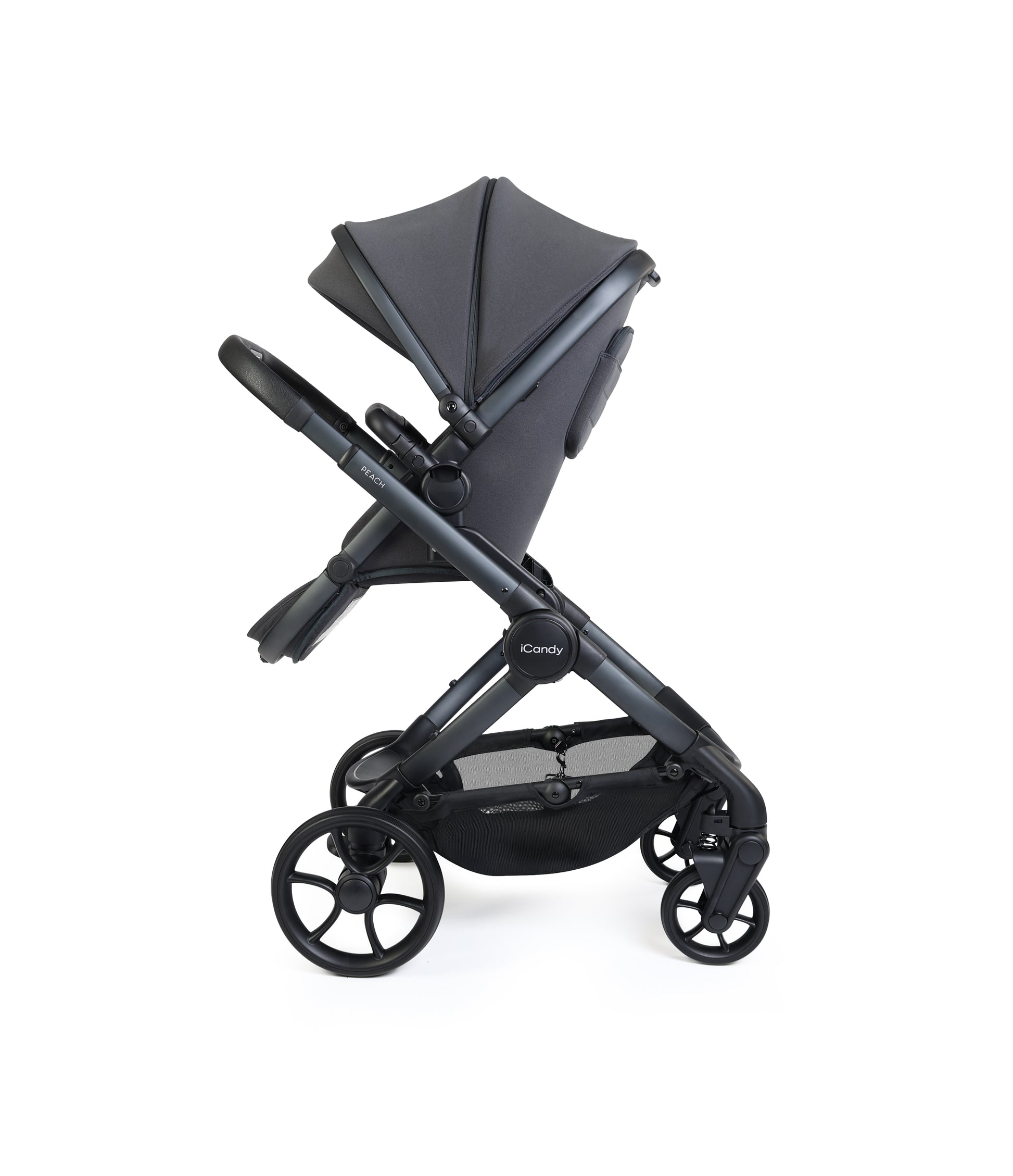 iCandy peach 8 bundle in grey colourway with matching accessories.