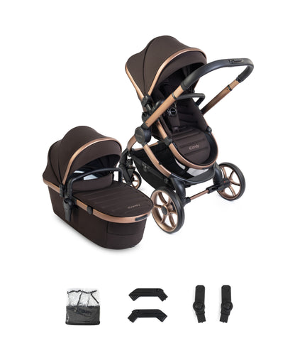 iCandy peach 8 bundle in pecan colourway with matching accessories.