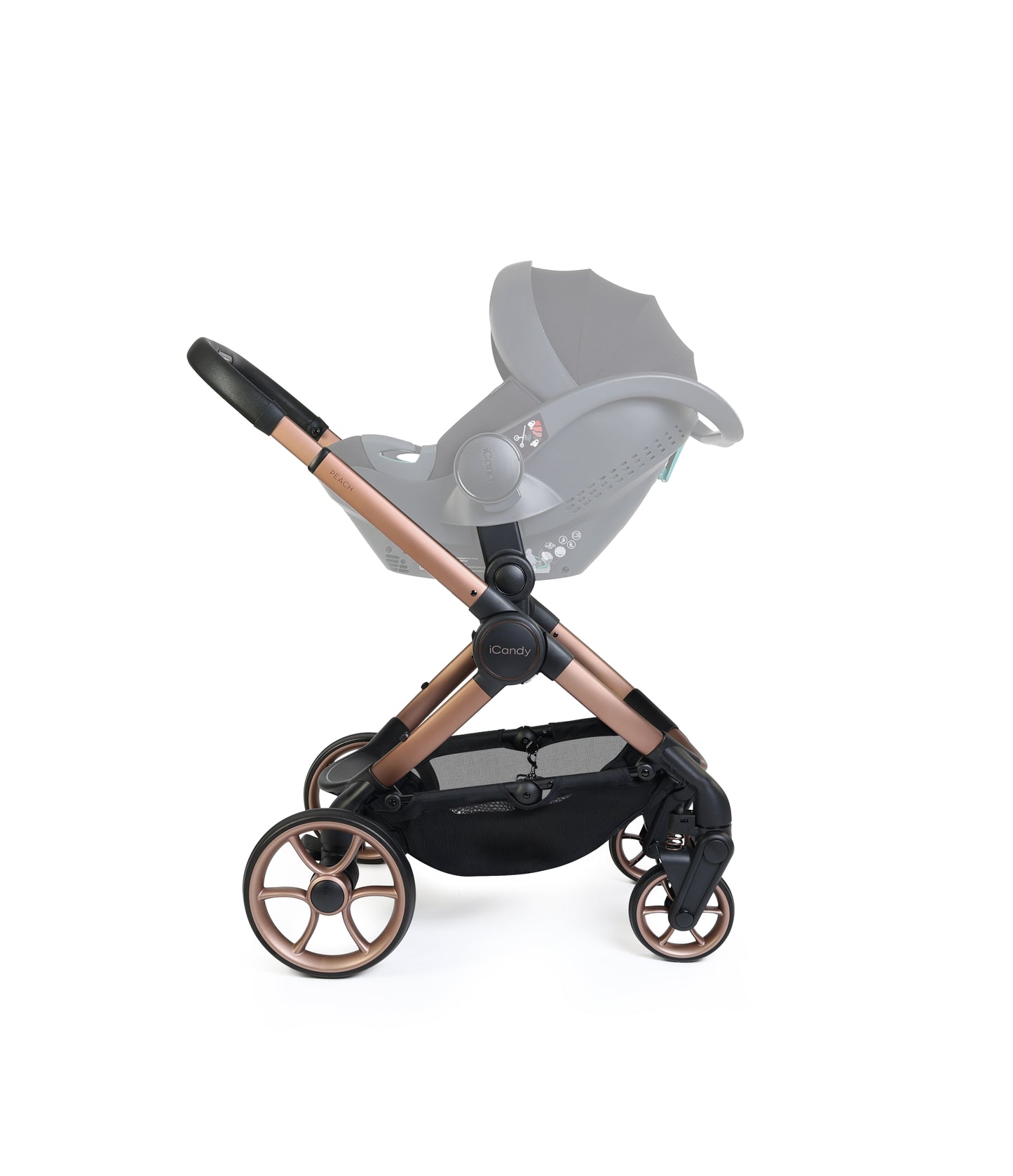 iCandy peach 8 bundle in pecan colourway with cocoon car seat and base.
