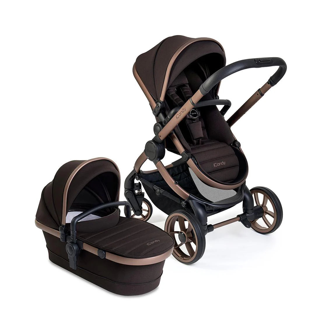  iCandy Peach 7 stroller in Pecan perfect for stylish parents on the go.