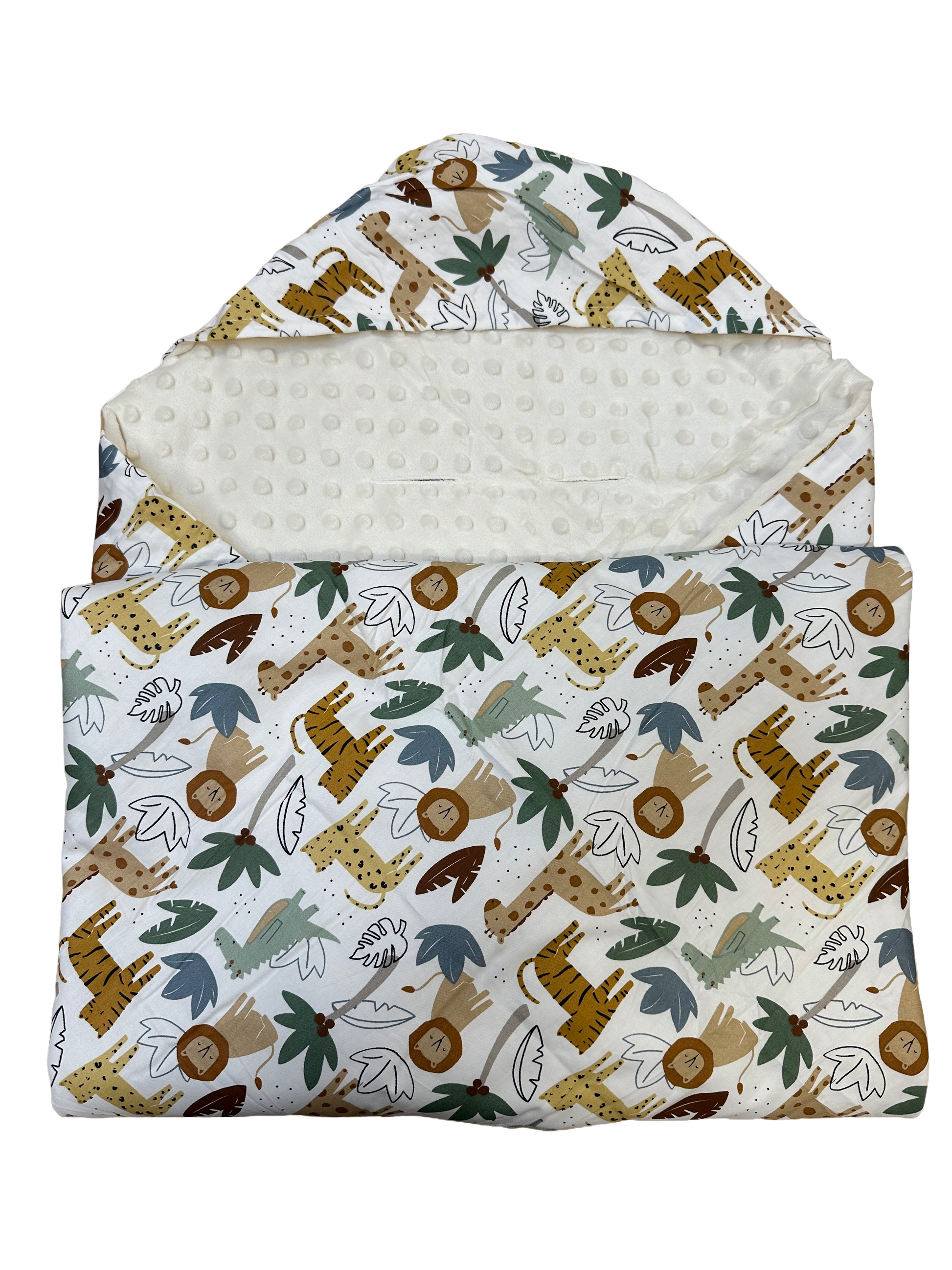 Little loves blanket in safari animal print.