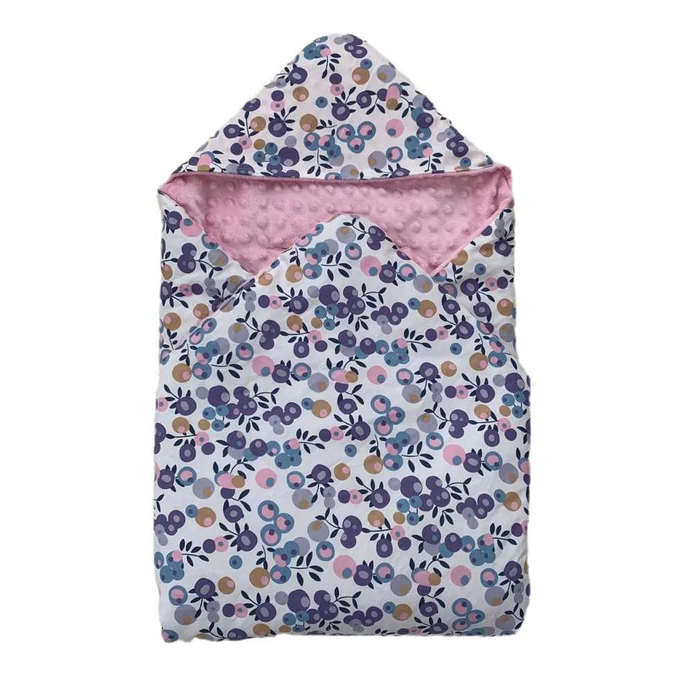 Little loves blanket in navy berry print