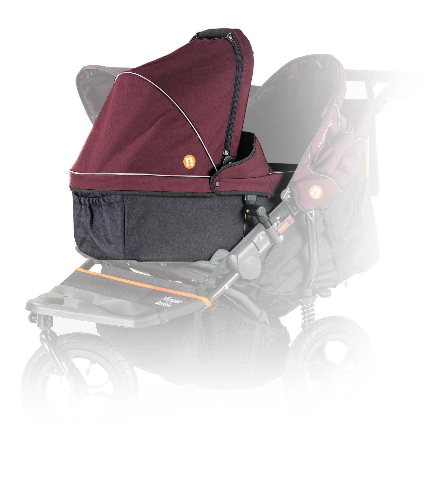 Out n About Nipper V6 Double Newborn and Toddler Bundle in Bramble berry red