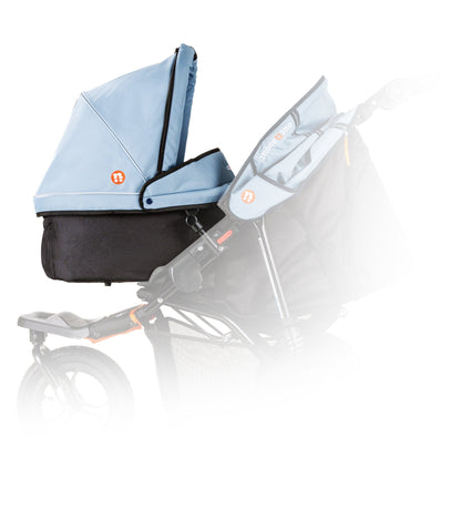Out n About carrycot for single pushchair in rocksalt grey colour.