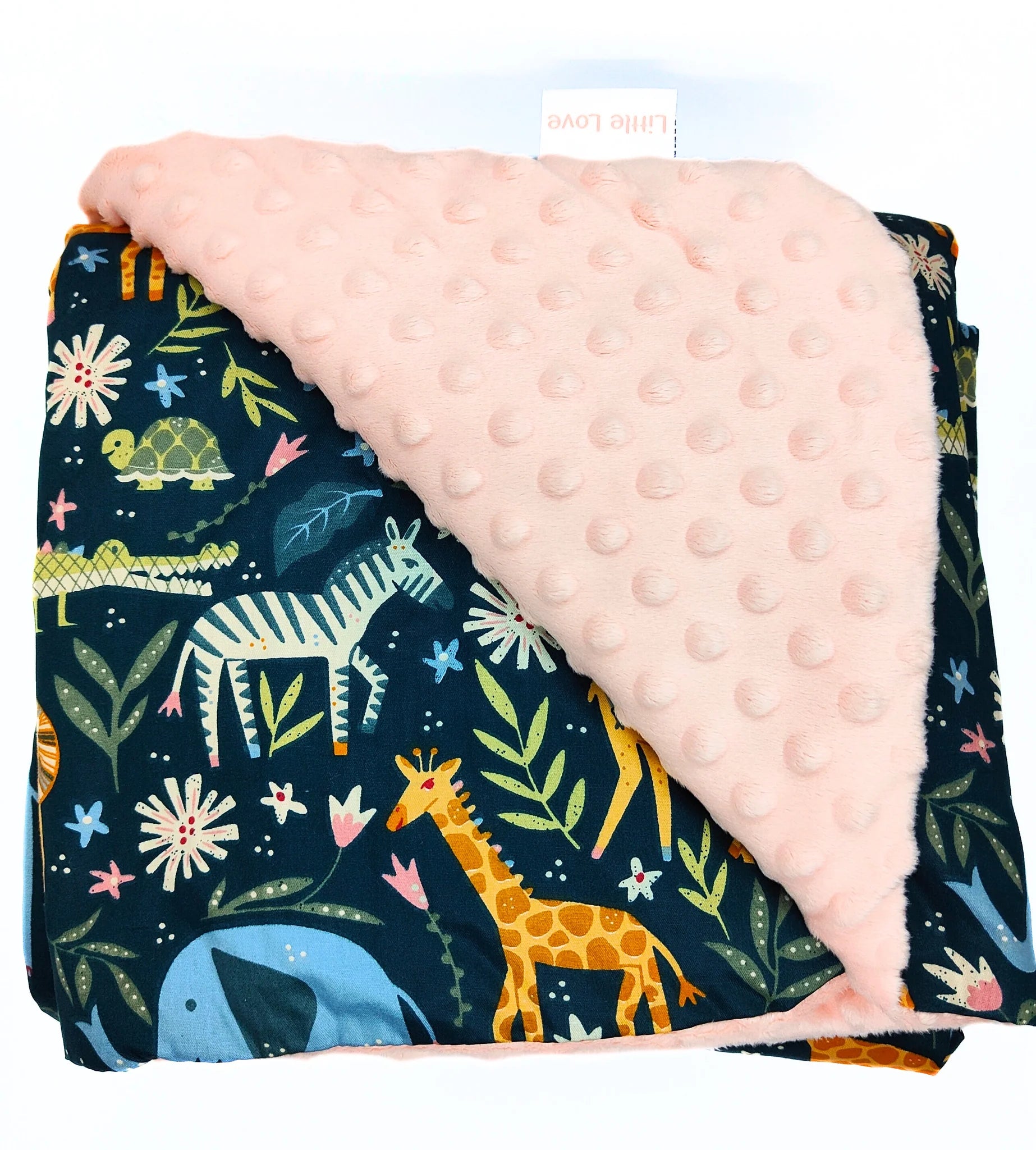 Little loves blanket in Pink Safari print.