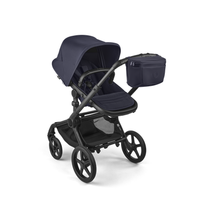 Bugaboo organiser bag for pushchair in deep indigo blue colourway.