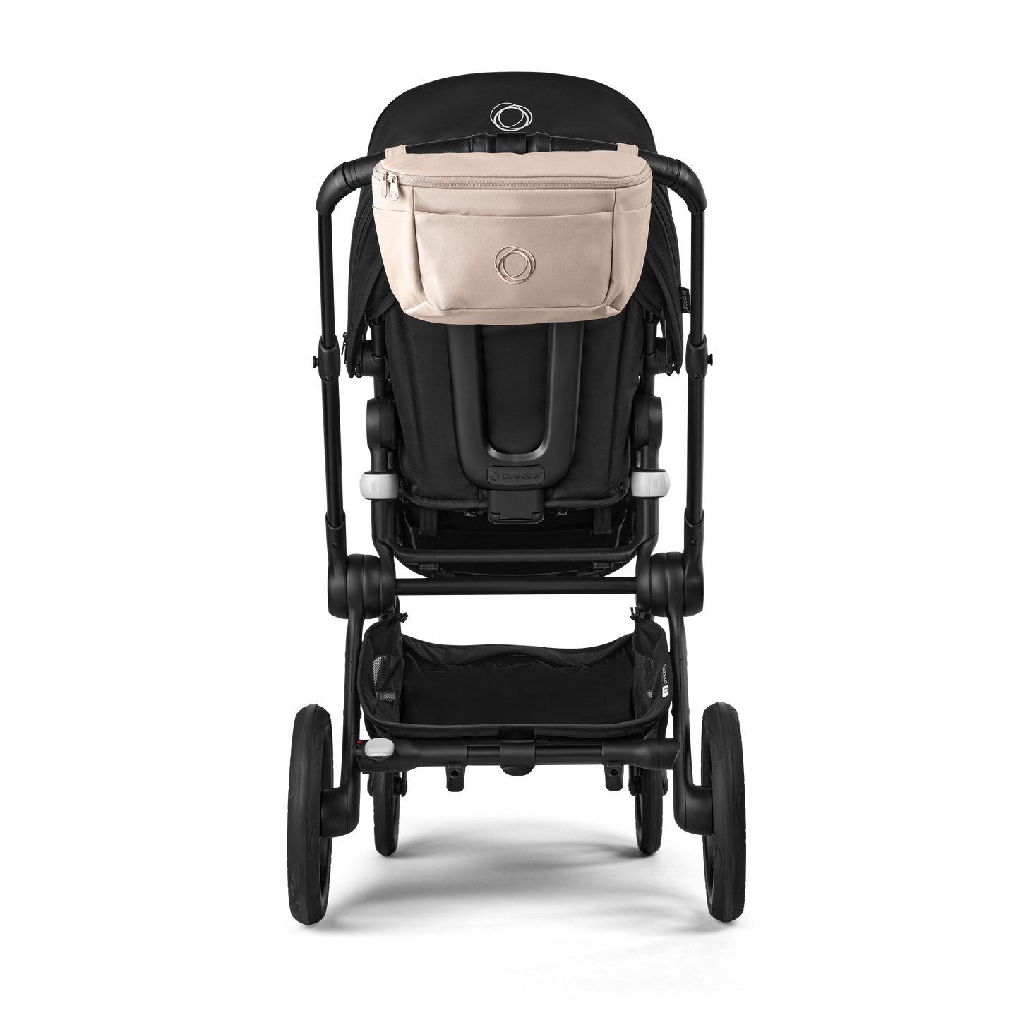 Bugaboo organiser bag for pushchair in desert taupe colourway.